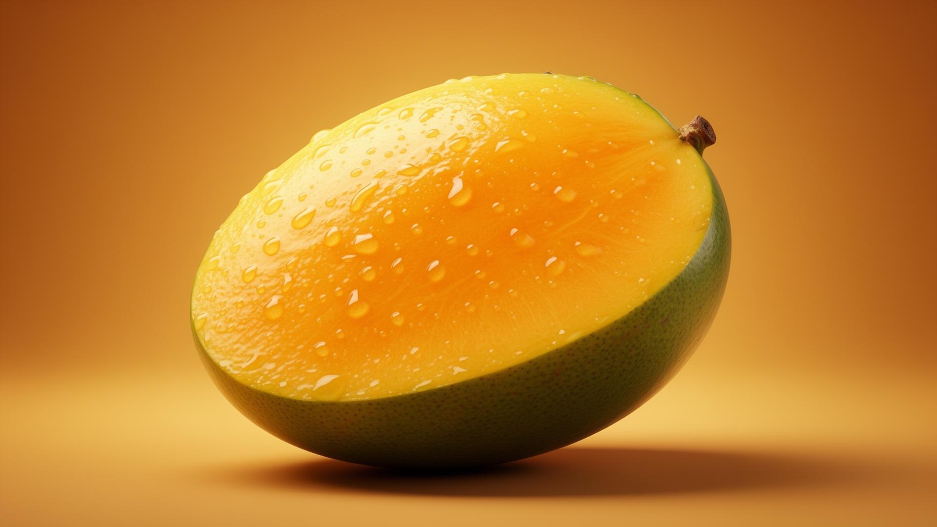 Premium Alphonso mango — 3D macro